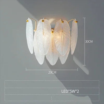 Suspension LED en verre effet plume pour salon et chambre — LZ4X9T