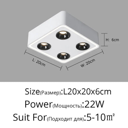 Spot carré LED anti-éblouissement à montage en surface — LZ4G7X