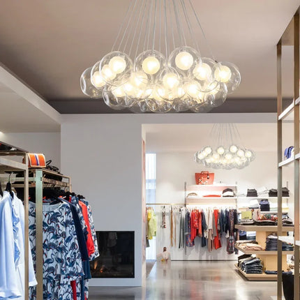 Lustre LED en verre à bulles pour magasins — LZ7XQ2