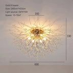 60cm doré 6 têtes / Blanc chaud 3000K