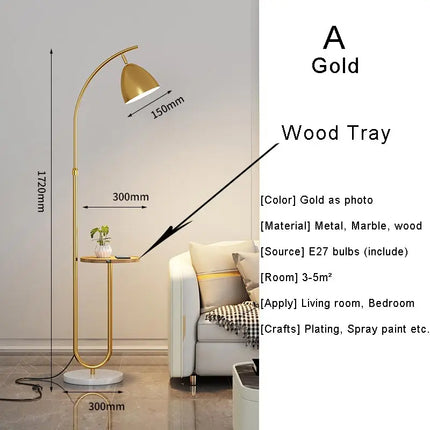 Lampadaire LED nordique avec abat-jour en tissu pour intérieur — LZ4X9P