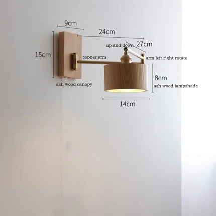 Applique murale LED en bois de frêne et noyer — LZ4X9T2