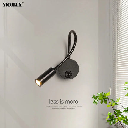 Applique murale LED rotative noire et blanche pour salon et allée — LZ4X9J