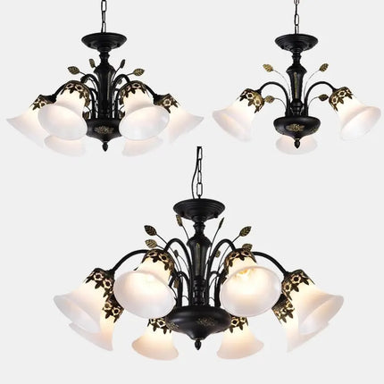 Lustre LED vintage en verre pour intérieur rétro — LZ4X9P2