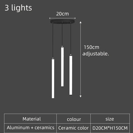 Lustre LED tube long spirale au design minimaliste moderne 2023 — LZ4X9M