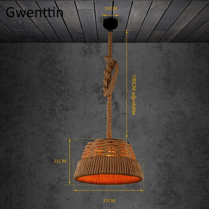 Suspension rétro en chanvre pour décoration industrielle et artistique — LZ4X9T