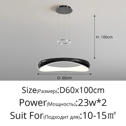 Lustre LED suspension anneau simple style nordique pour restaurant et bar — LZ4F9Q2
