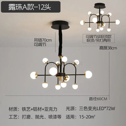 Lustre boule en verre style nordique moderne et luxueux — LZ4X9P2Q