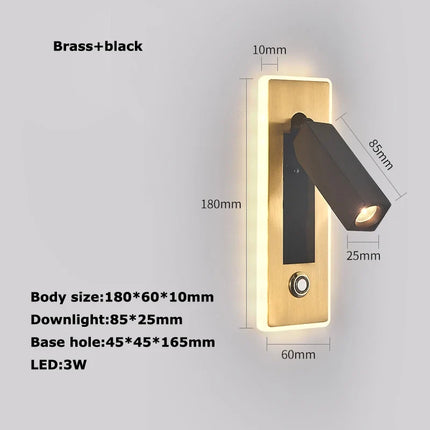 Applique murale LED rotative avec interrupteur pour lecture — LZ4N7Q2