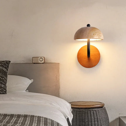 Applique murale vintage en pierre naturelle avec lumière champignon — LZ4X9T2
