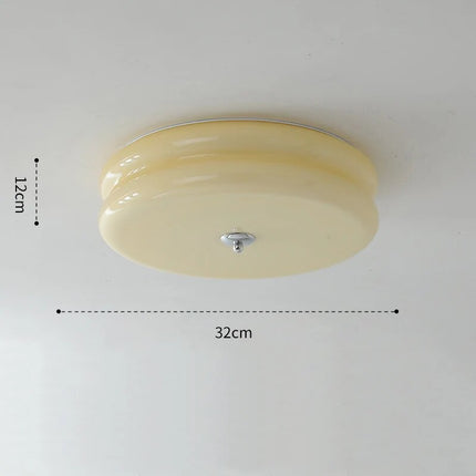 Plafonnier rétro en verre crème pour chambre à coucher — LZ4X9M