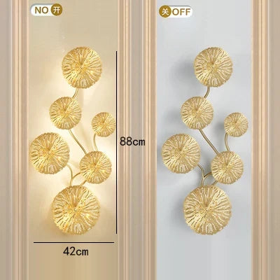 Applique murale LED dorée au design moderne pour intérieur — LZ4XJ7
