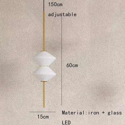 Suspension LED en verre blanc moderne