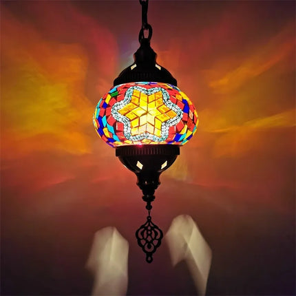 Suspension en verre teinté style méditerranéen au design bohème romantique — LZ4X9P