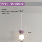 Lampe à suspension violette / Lumière chaude