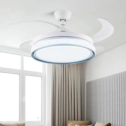 Plafonnier LED intelligent à pales rétractables au design moderne — LZ4X9T
