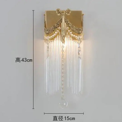 Applique murale vintage en cristal et laiton pour intérieur élégant — LZ4X9P2