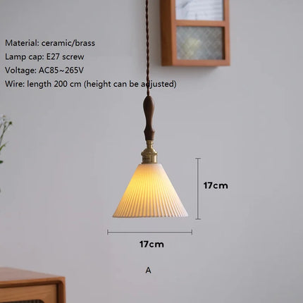 Lustre suspension vintage en céramique et laiton — LZ4P9XQ