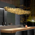 L120CM / Corps de lampe doré / Lumière blanche