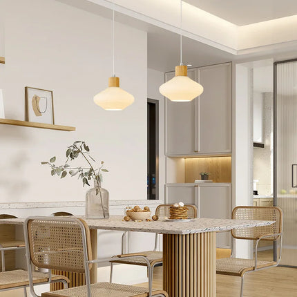 Lustre nordique en bois pour intérieur élégant — LZ4X9P2Q