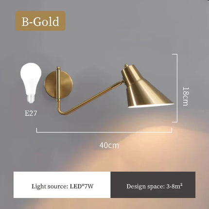 applique murale à LED design pivotant pour intérieur moderne