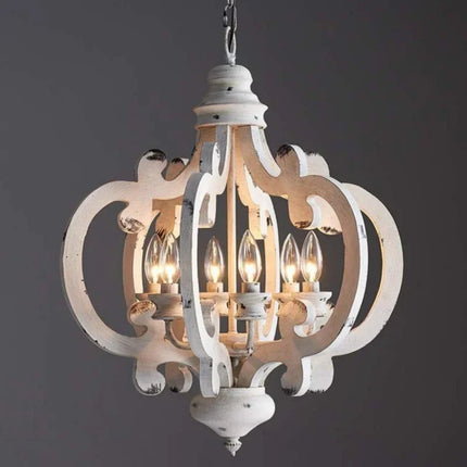 Lustre en bois massif au style rétro pour une ambiance nostalgique — LZ4D7Q1