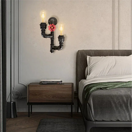 Applique murale double tête en métal style antique pour intérieur — LZ4X9J