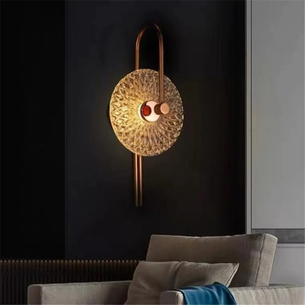 Applique murale LED ronde en verre pour éclairage artistique de luxe — LZ4P9XJ