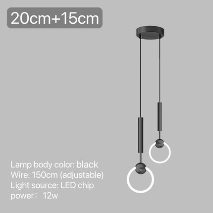 Suspension LED en anneau au design nordique moderne — LZ4X9P