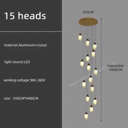 Lustre en cristal design luxe pour éclairage moderne — LZ4X9T1