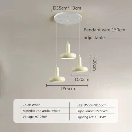 Suspension rétro blanc style Bauhaus nordique — LZ4M9Q2