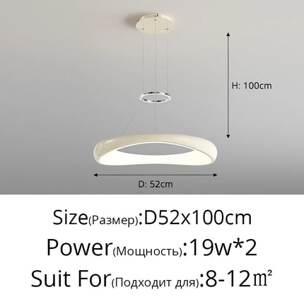 Lustre LED suspension anneau simple style nordique pour restaurant et bar — LZ4F9Q2