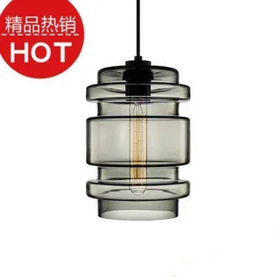 Lustre suspendu en verre transparent au design moderne et élégant — LZ4X9J