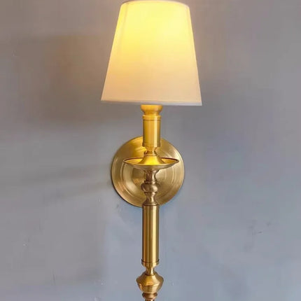 applique murale antique à LED avec abat-jour en tissu
