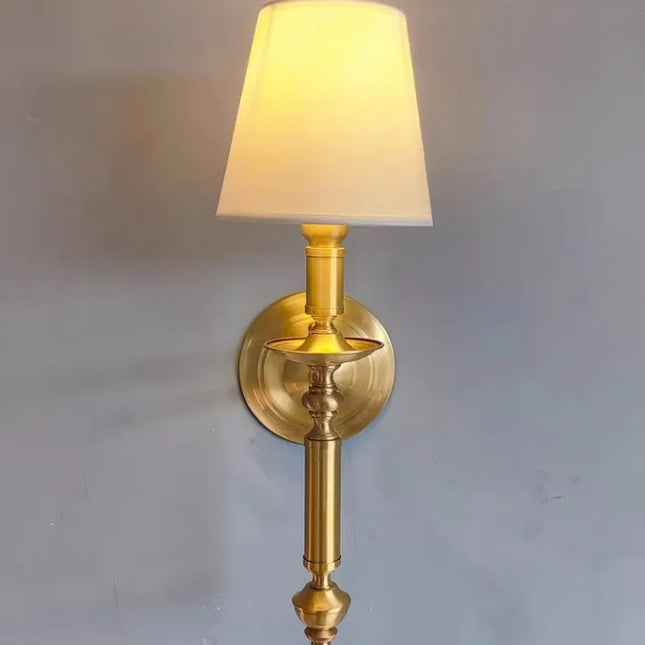 Applique murale antique avec abat-jour en tissu et éclairage LED — LZ4P9XQ