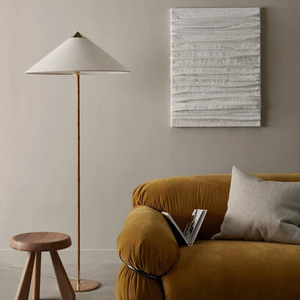 Lampadaire LED nordique en bambou et rotin tissé main — LZ4X9P2