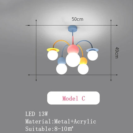 Lustre suspension LED pour enfants style dessin animé nordique — LZ4P9X
