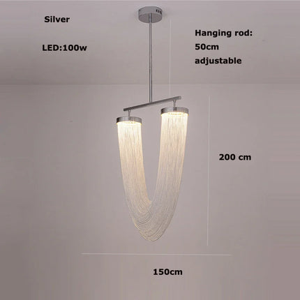 Lustre LED dimmable en aluminium doré style art déco moderne — LZ4X9P