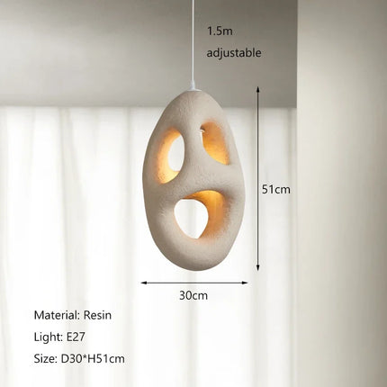 Suspension artisanale en résine style japonais Wabi Sabi — LZ4X9M2