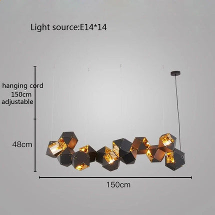 Suspension LED cube au style art déco universel — LZ4X9P