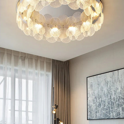 Plafonnier LED rond en verre au design moderne et luxe — LZ4P9X