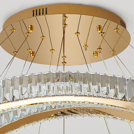 Lustre moderne en cristal avec anneau décoratif pour intérieur — LZ4N7Q2