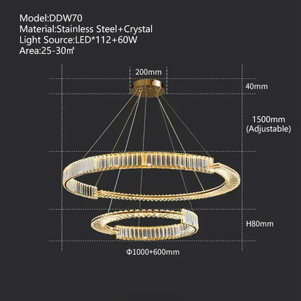 Lustre en cristal K9 pour décoration intérieure élégante — LZ3F7X