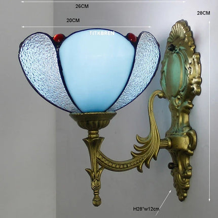 Applique murale décorative en verre avec fleurs turques et abat-jour baroque — LZ4X9T2