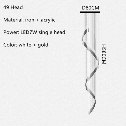 Lustre LED minimaliste moderne pour escalier de duplex ou loft — LZ4X9P2