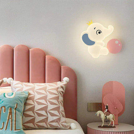 Applique murale moderne éléphant avec lumière douce pour enfant — LZ4P7XQ