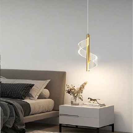 Lustre suspension nordique design twist en acrylique pour intérieur — LZ4X9M