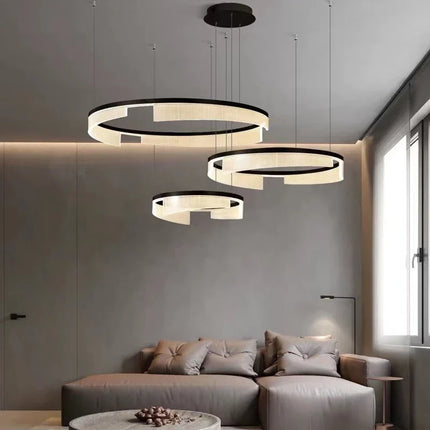Lustre circulaire LED en aluminium et acrylique pour intérieur — LZ4X9P2