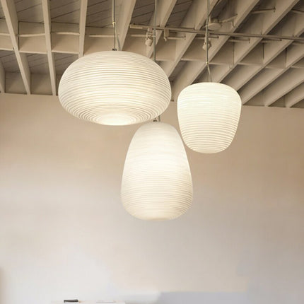 Suspension LED en verre blanc laiteux Caligari design — LZ4X9M