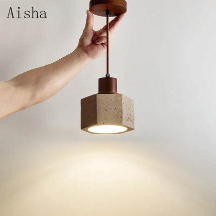 Suspension design rétro japonais en pierre de grotte pour intérieur — LZ4X9M